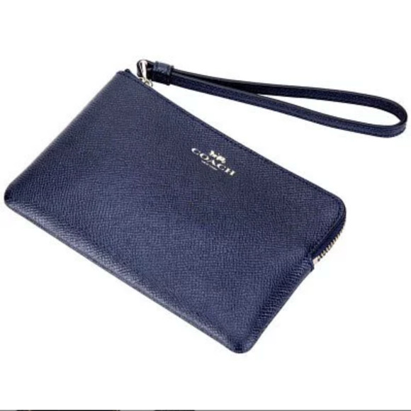 Coach F54626 Crossgrain Leather CornerZip Wristlet Midnight NWOT MSRP $88 - Picture 4 of 8